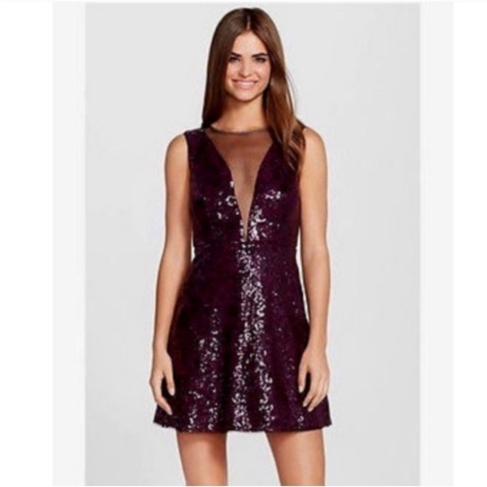New BCBG Maxazria Purple Sequin Selina Dress Size 4